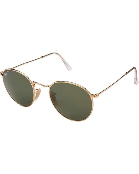 Ray-Ban RB3447 Polarized Round Metal Sunglasses | Zappos.com