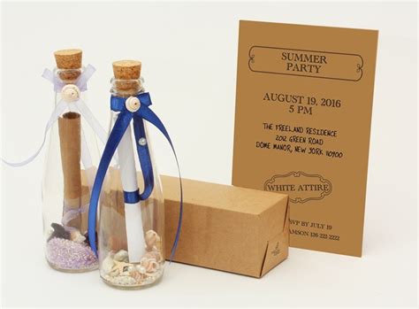 5001 Message in a Bottle Wedding Invitations • Lovely Knot • Custom wedding invitations, Bar and ...