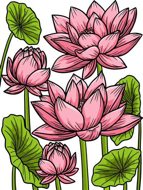 Lotus Flower Cartoon Colored Clipart Illustration 8823200 Vector Art at Vecteezy