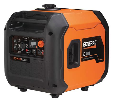 GENERAC Electric/Recoil Gasoline Portable Inverter Generator, 3,500 W Surge Watts, 120V AC ...