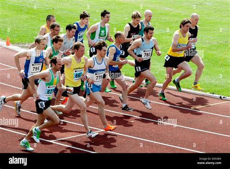 Athletics, men`s 5000m race Stock Photo - Alamy