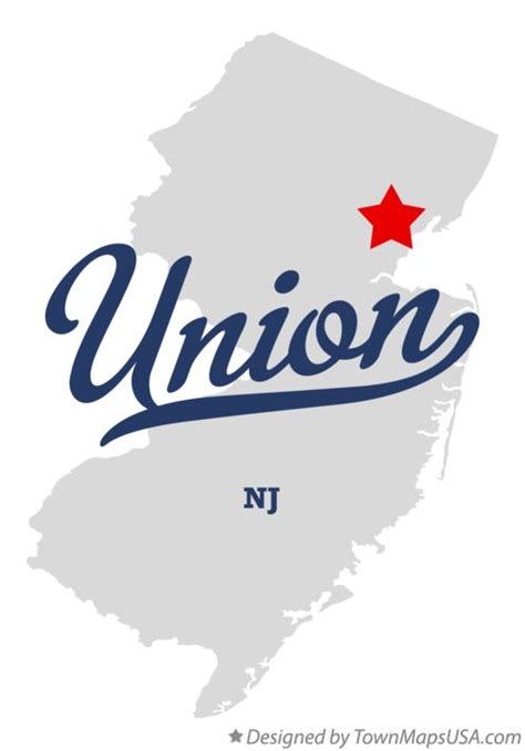 Map of Union, Union County, NJ, New Jersey