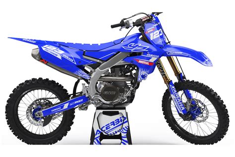 Custom dirt bike Graphics kit YAMAHA MOTUL BLUE and WHITE | custom-graphics-mx