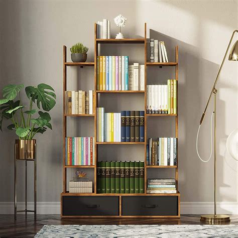 Vinod Handicraft Solid Wood Bookshelf | Bookcase with Drawer | Display ...