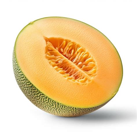 Premium AI Image | A cantaloupe fruit with a light shining on it.