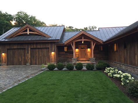 Timber frame home with Reclaimed Brown/Grey Barn Siding | House exterior, Timber frame homes ...