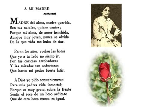 Poema escrito por el Apostol Jose Marti dedicado a su madre mientras estaba en prisión a los ...