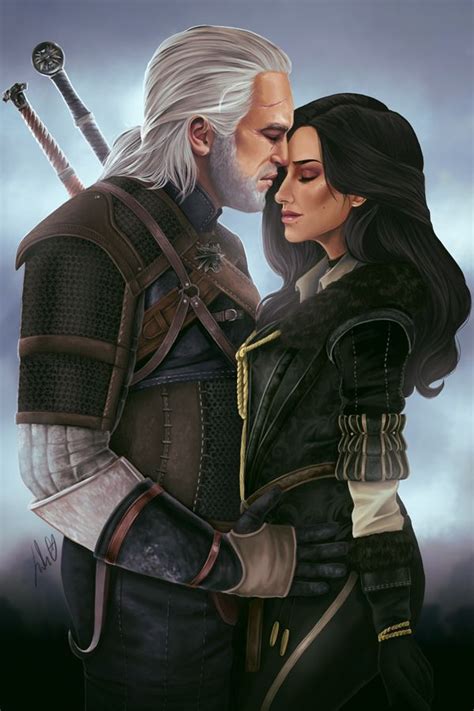 Geralt and Yennefer by https://www.deviantart.com/julietgarciaart on ...