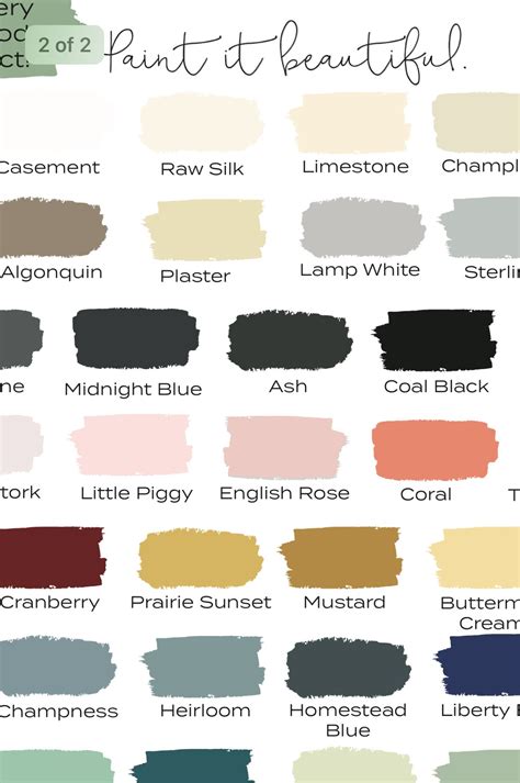 Fusion Paint Colors Chart