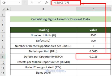 How to Calculate Sigma Level in Excel (2 Suitable Ways)