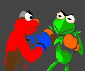 Elmo and Kermit Boxing - Drawception