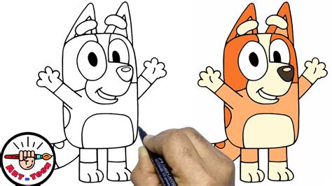 How To Draw Bluey And Bingo From Bluey Easy Drawing Watch Online | The ...