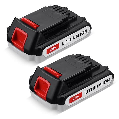 2-Pack 20V 3000mAh Replacement Battery for Black&Decker LBXR20 LB20 ...