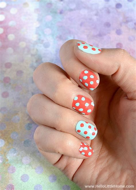 Easy Polka Dot Nail Art | Hello Little Home