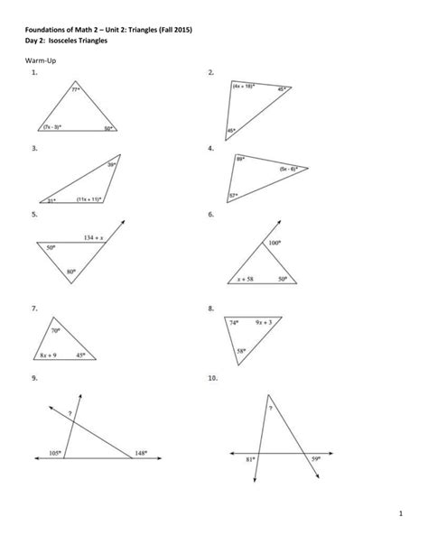 Isosceles triangle worksheet - fiverilly