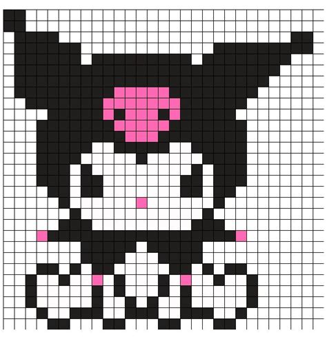 Pixel Art Kuromi — безкоштовне завантаження шаблону Easy Pixel Art, Pixel Art Grid, Graph Paper ...