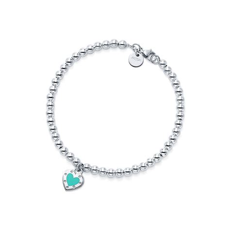 Return to Tiffany™ Love Tiffany Blue Heart Tag Bead Bracelet in Silver | Tiffany & Co.