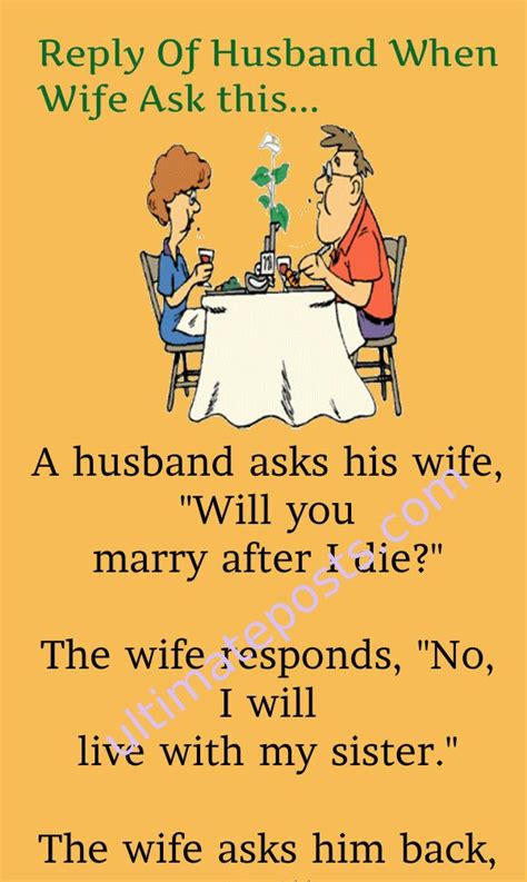 Reply Of Husband When Wife Ask this | | Funny marriage jokes, Marriage jokes, Funny cartoon quotes