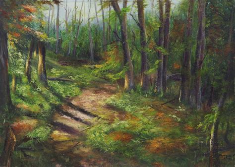 UNICEF Market | Realistic India Forest Landscape Painting in Oils on Canvas - Shadow