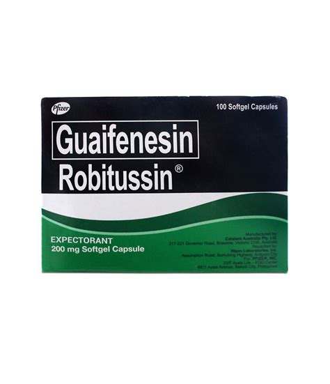 Robitussin Expectorant 200Mg Capsule - Rose Pharmacy Medicine Delivery