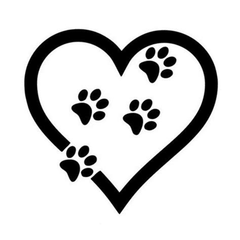 Heart Printed Paw Print Car Decal – I Love Cat Socks | Paw print art, Puppy paw prints, Dog tattoos