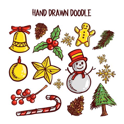 Christmas Doodle art Set. Vector Illustration 272572 Vector Art at Vecteezy