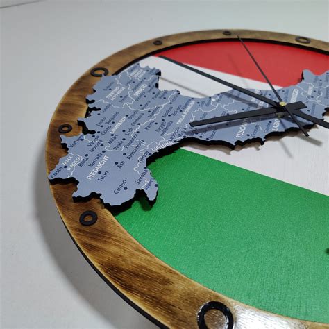 Italian Map, Italian Clocks, Italian Flag, 3D Wall Clock, Silent Clocks, Farmhouse Wall Clock ...