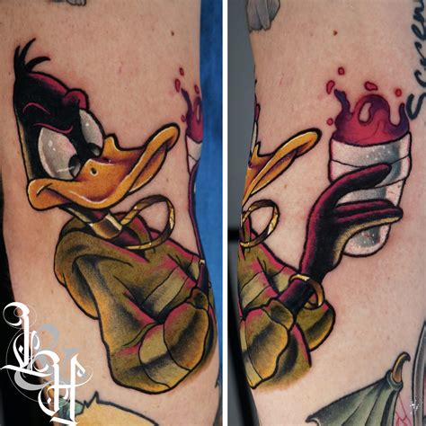 Color Bad Daffy Duck Tattoo - Love n Hate