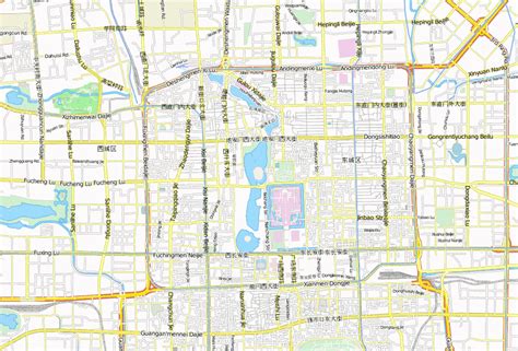 Beihai-Park-Stadtplan mit Satellitenbild und Unterkünften von Peking