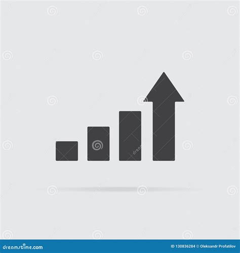 Growth Icon in Flat Style Isolated on Grey Background. Stock Vector - Illustration of background ...