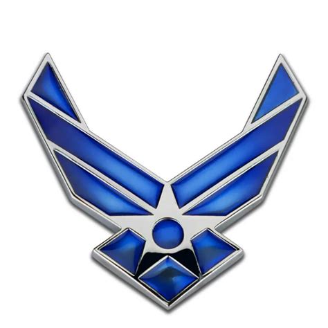 USAF U.S. Air Force Blue Silver Chrome Metal Car Styling Emblem Arm ...