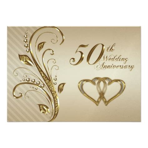 Golden Wedding Anniversary Invitation Card 5 X 7 Invitation Card - Clip ...