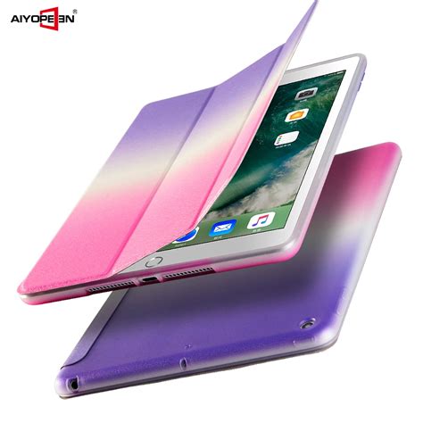 for iPad Air 1 case smart wake up sleep rainbow gradient with pc back ...