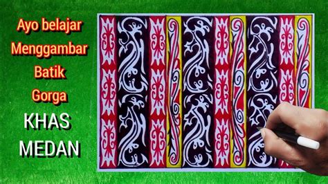 cara menggambar batik motif gorga, batik Batak, khas Medan. - YouTube