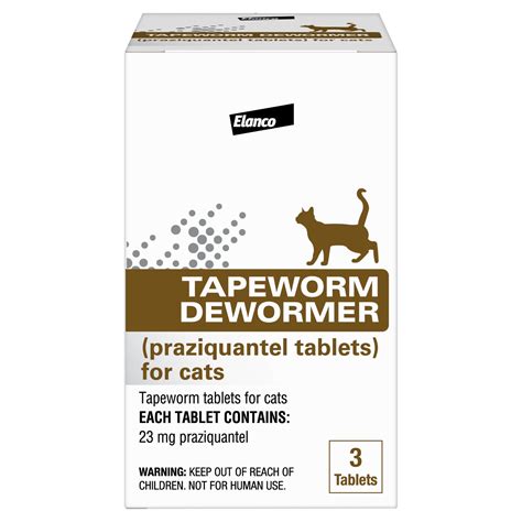 Elanco Tapeworm Dewormer (Praziquantel tablets) for Cats and Kittens 6 Weeks and Older, 3-Count ...