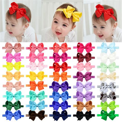 Baby Girls Headbands Soft Elastic Large Bowknot Hairband for Kids ...