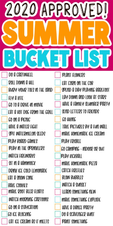 The Ultimate Summer Bucket List (Free Printable) | Summer bucket lists ...