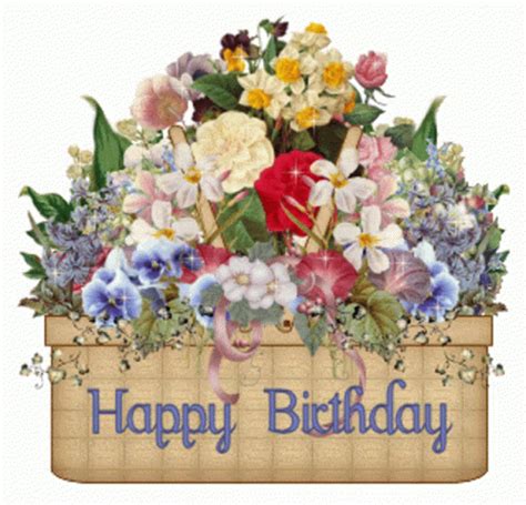 Happy Birthday Flowers Gif, Happy Birthday Drinks, Happy Birthday Bouquet, Birthday Wishes Gif ...