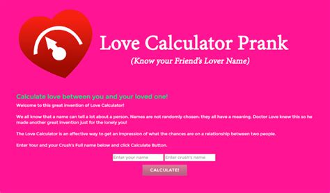 Fake Love Calculator Prank to Know Your Friend's Lover Name