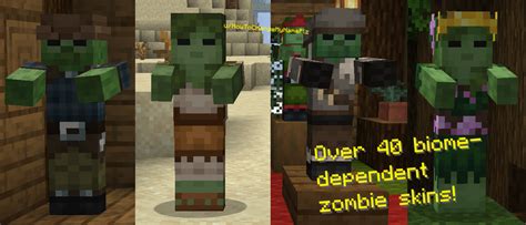 I made a resource pack that adds varying zombie skins for most biomes! (Download in comments ...