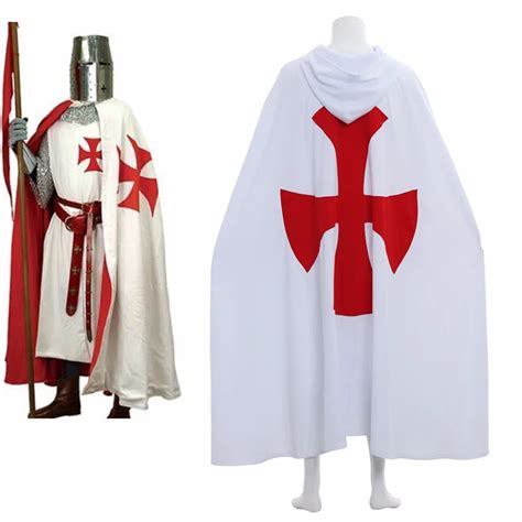 Cosplaydiy Medieval St George Knight Crusader Tunic Cloak Costume ...