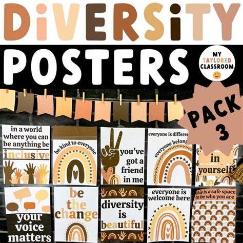 Diversity Posters Pack 3 Classroom Posters Boho Rainbow - Etsy ...