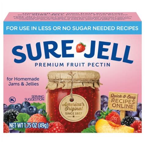 Sure-Jell Premium Fruit Pectin for Less or No Sugar Needed Recipes, 1.75 oz - Kroger