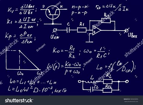 Physics Electronic Engineering Mathematics Equation Calculations Stock ...