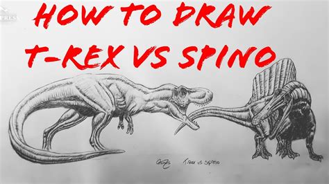 How to Draw T-Rex vs Spinosaurus part 1 - YouTube