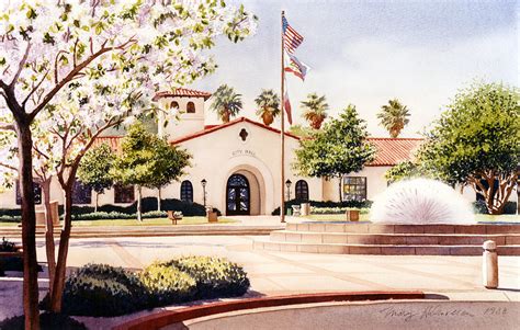 Chula Vista City Hall Painting by Mary Helmreich