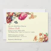 Antique Vintage Floral Bridal Shower Invitations | Zazzle