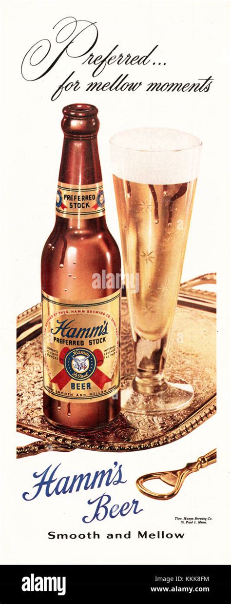 1948 U.S. Magazine Hamm's Beer Advert Stock Photo - Alamy