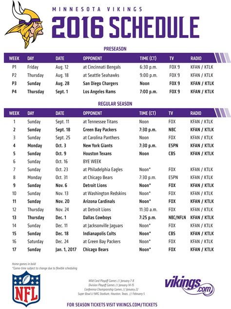 Vikings Schedule 2024 – 2024 Printable Pdf - Dorrie Chrissy