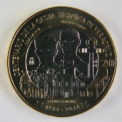 Monedas de México / Monedas Históricas: 20 PESOS CENTENARIO DE LA GESTA HEROICA DE VERACRUZ 2014